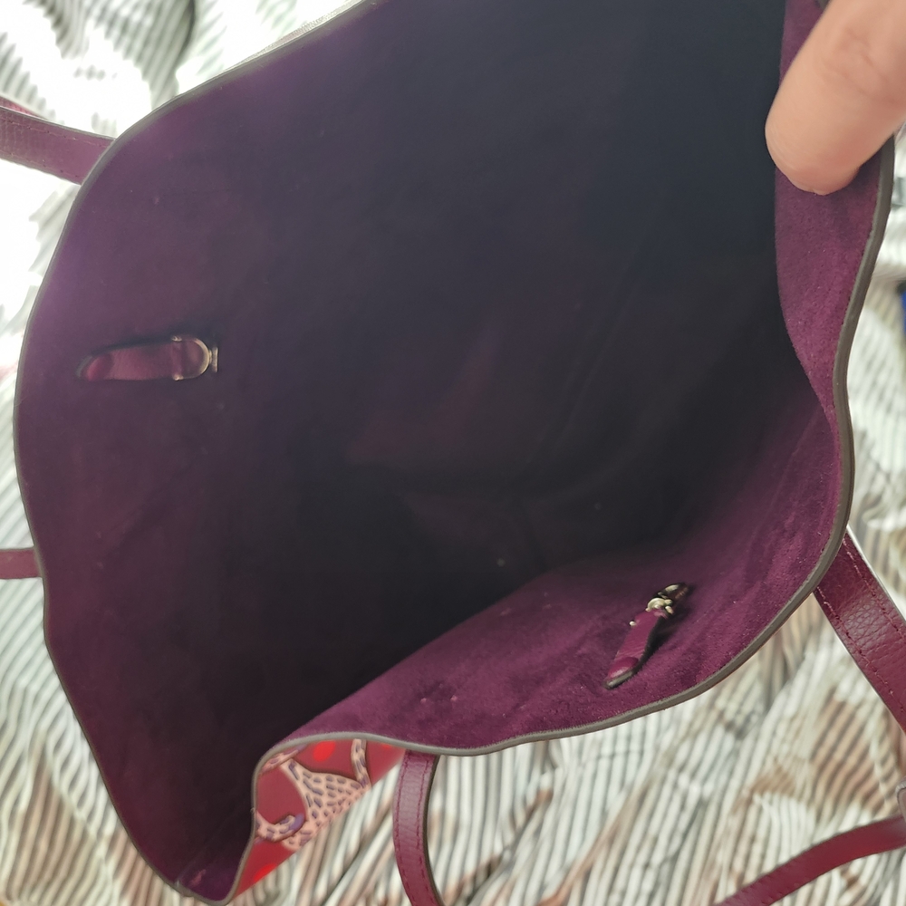 Kate Spade Burgundy and Blue Leopard Tote - Picture 3 of 4